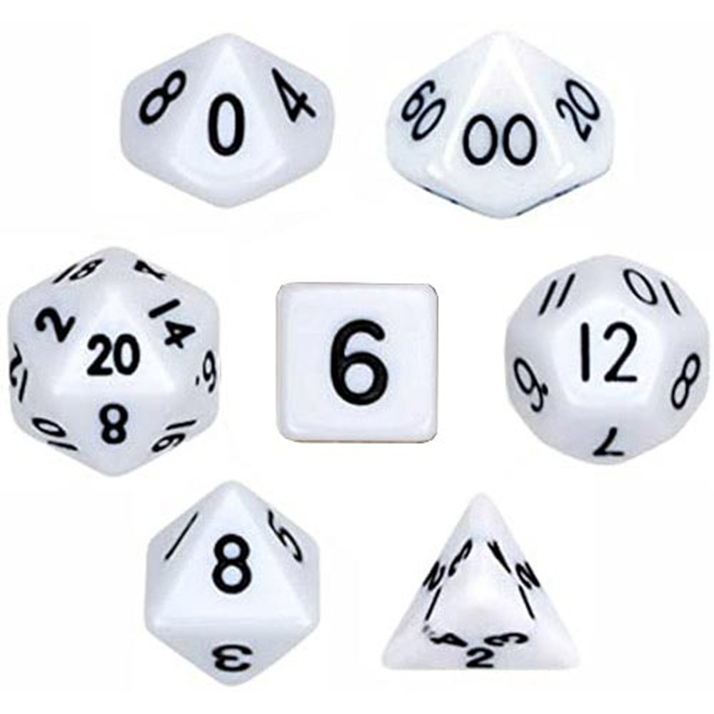Game Plus Products 10mm Resin Dice: Classic - White (7)