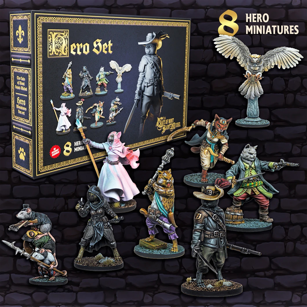 The Cats of Mont Saint Michel: Hero Miniatures Set (Unpainted) (Preorder)
