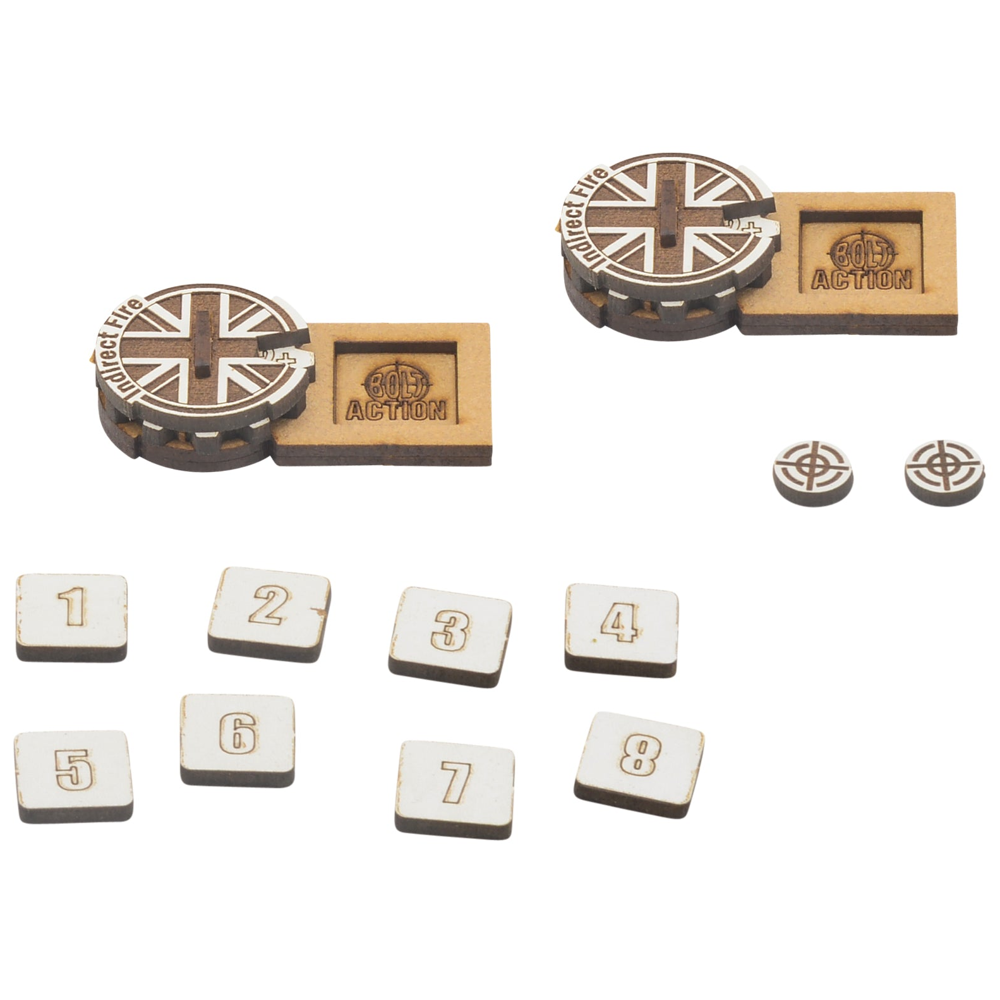 Bolt Action: MDF Artillery Zeroing-In Markers - Great Britain (Preorder)