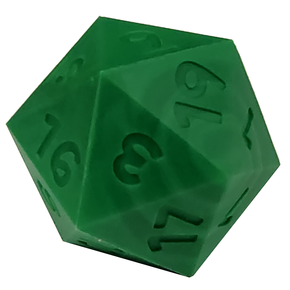 Game Plus Products 58mm Bouncy Silicone Dice: Giant d20 - Green (1)