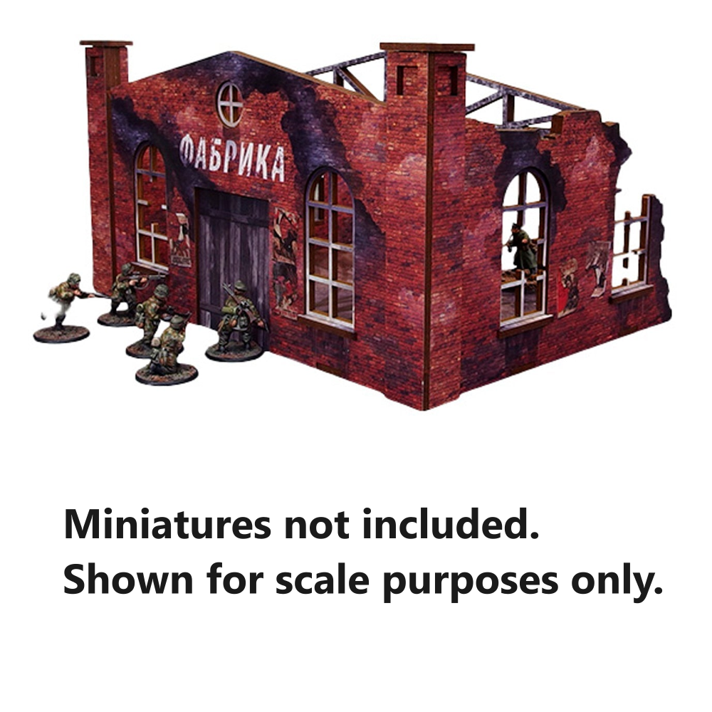 Bolt Action HDF Terrain: WW2 Ostfront Stalingrad - Ruined Factory Front (Preorder)