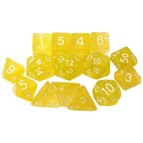 R4I Dice: Diffusion - Ochre Jelly w/ White (15) (Clearance)