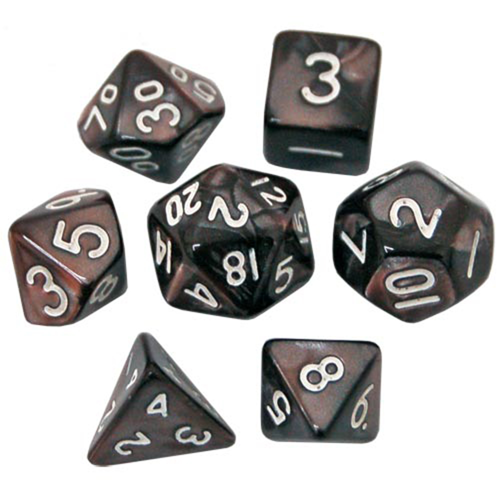 Game Plus Products 10mm Resin Dice: Pearl - Grey (7)