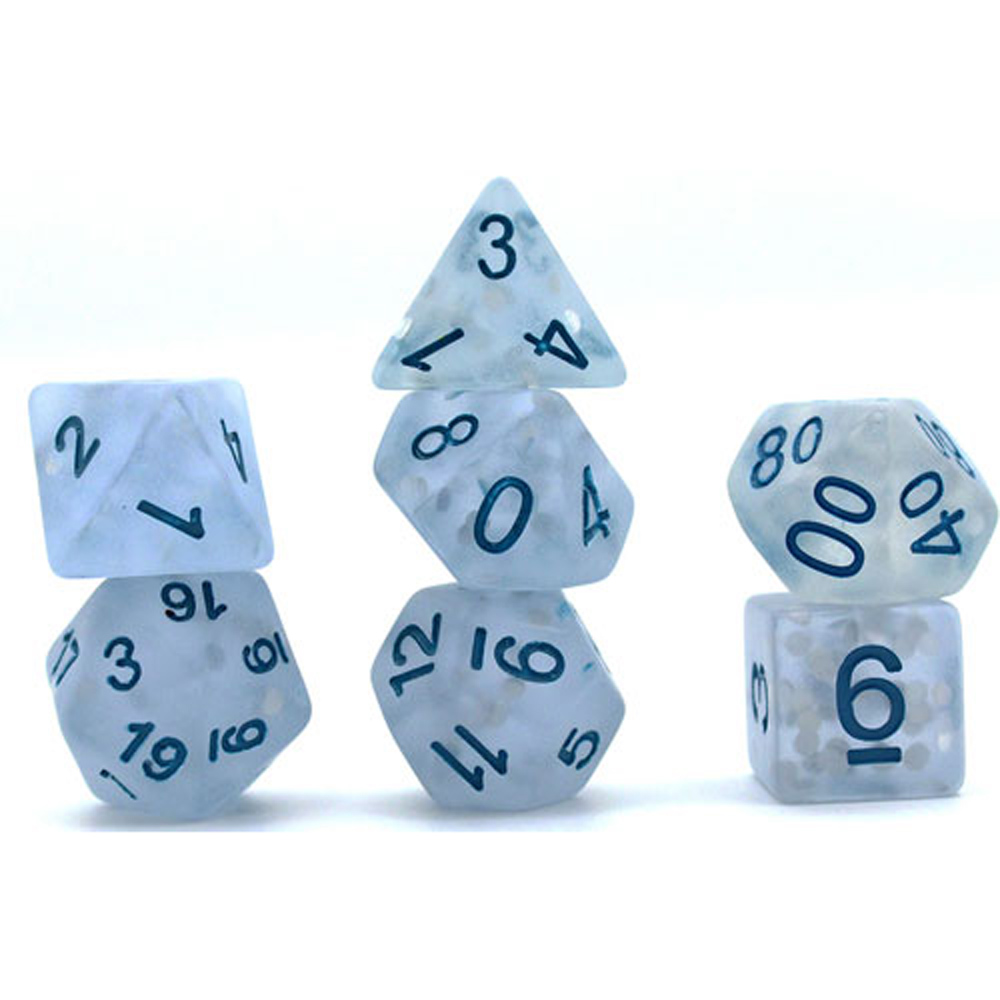 Game Plus Products 16mm Resin Dice: Frosted - Blue Laser Reflected (7)