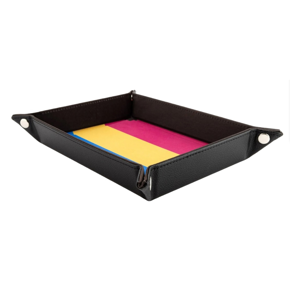 Pride Fold-Up Velvet Dice Tray: Pansexual (New Arrival)