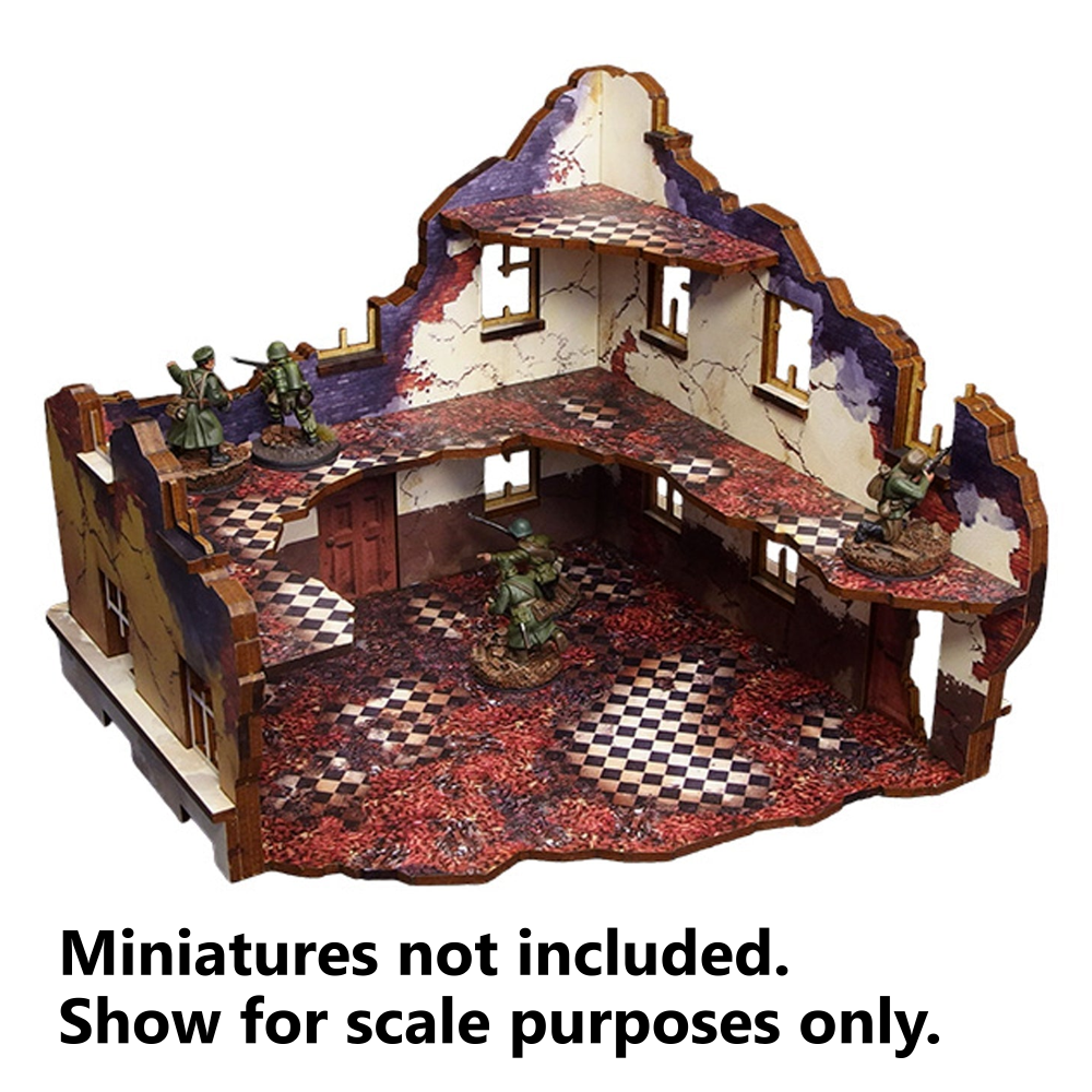 Bolt Action HDF Terrain: WW2 Ostfront Stalingrad - Ruined School Right (with 3rd Floor) (Preorder)
