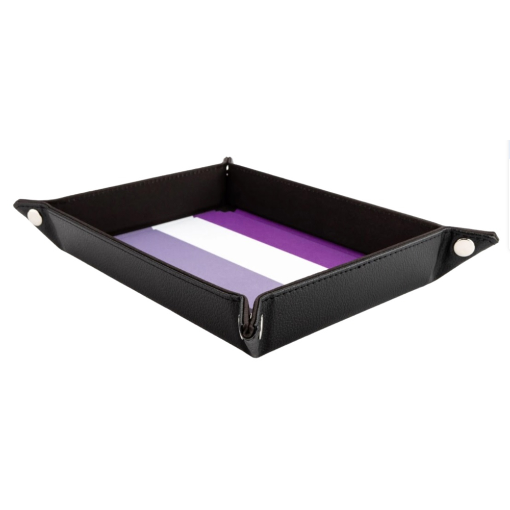 Pride Fold-Up Velvet Dice Tray: Asexual (New Arrival)