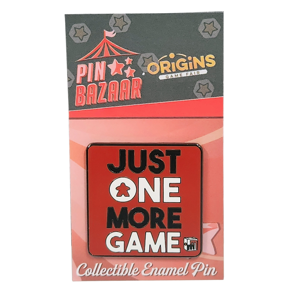 Origins Game Fair 2025 Enamel Pin: Miniature Market Just One More Game